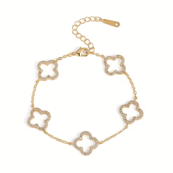Златиста гривна с детелини Van Cleef стил